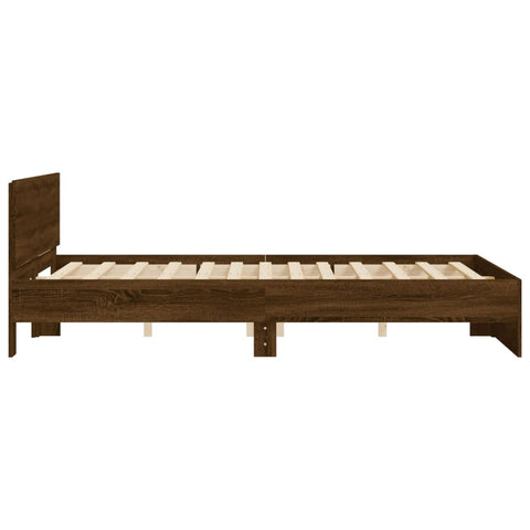 vidaXL Bed Frame without Mattress Brown Oak 150x200 cm King Size