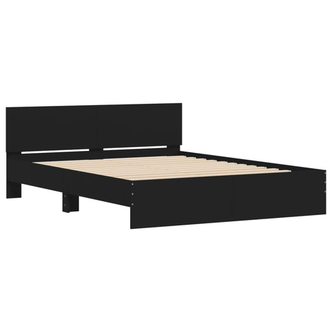 vidaXL Bed Frame without Mattress Black 140x200 cm