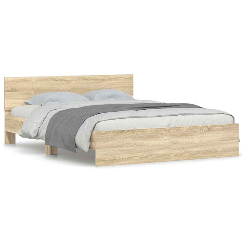 vidaXL Bed Frame without Mattress Sonoma Oak 140x200 cm