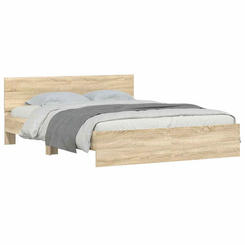 vidaXL Bed Frame without Mattress Sonoma Oak 140x200 cm