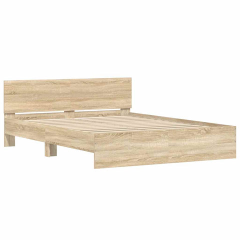 vidaXL Bed Frame without Mattress Sonoma Oak 140x200 cm