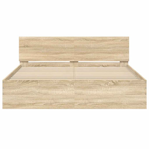 vidaXL Bed Frame without Mattress Sonoma Oak 140x200 cm