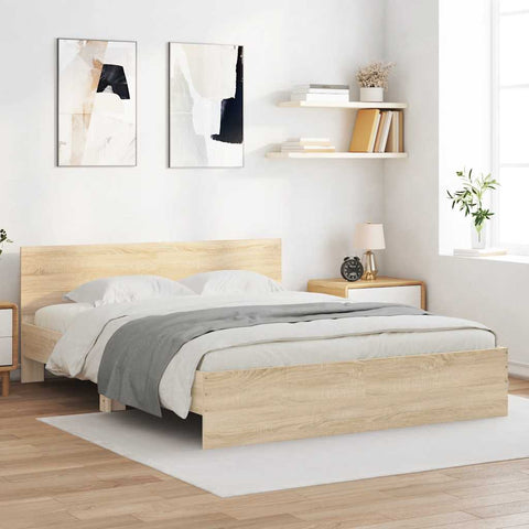 vidaXL Bed Frame without Mattress Sonoma Oak 140x200 cm