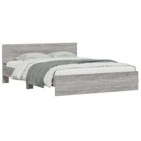vidaXL Bed Frame without Mattress Grey Sonoma 140x200 cm