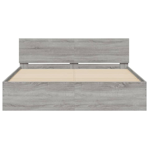 vidaXL Bed Frame without Mattress Grey Sonoma 140x200 cm