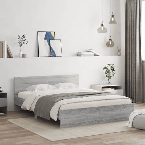 vidaXL Bed Frame without Mattress Grey Sonoma 140x200 cm