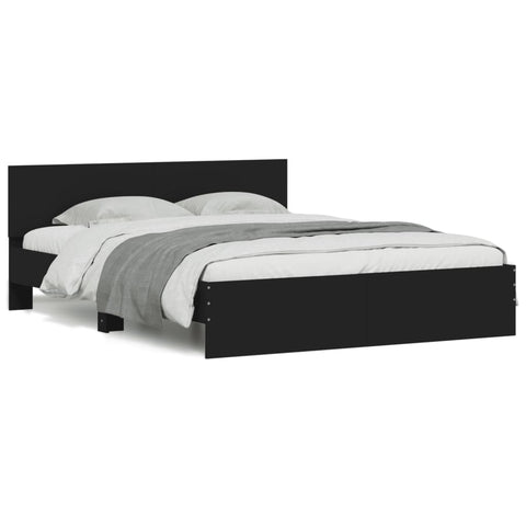vidaXL Bed Frame without Mattress Black 140x190 cm