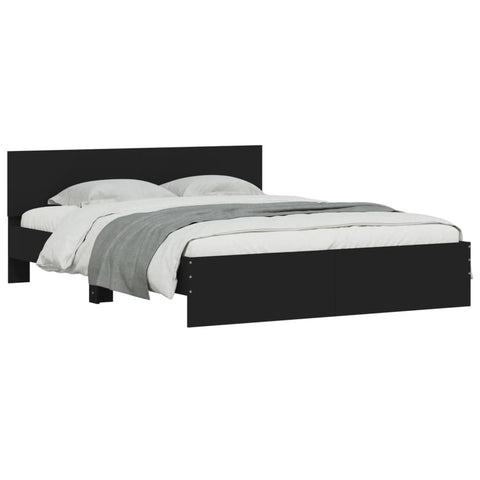 vidaXL Bed Frame without Mattress Black 140x190 cm