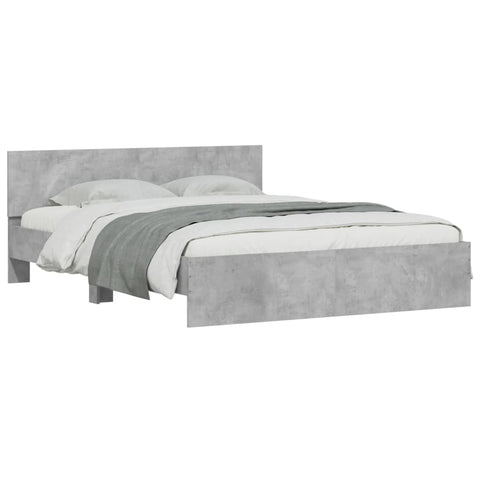 vidaXL Bed Frame without Mattress Concrete Grey 140x190 cm
