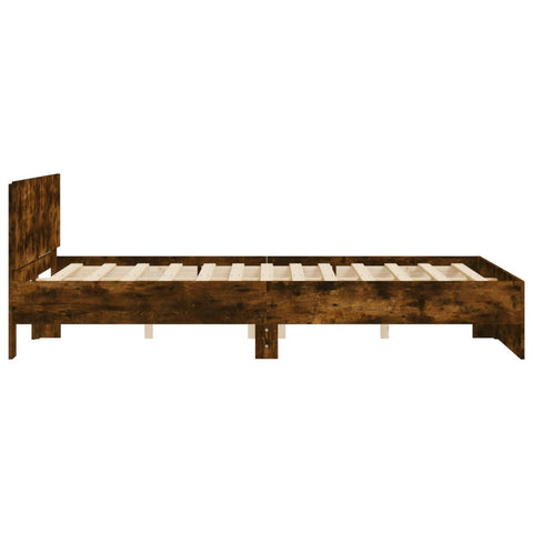 vidaXL Bed Frame without Mattress Smoked Oak 140x190 cm