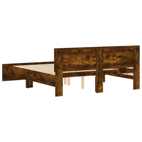 vidaXL Bed Frame without Mattress Smoked Oak 140x190 cm