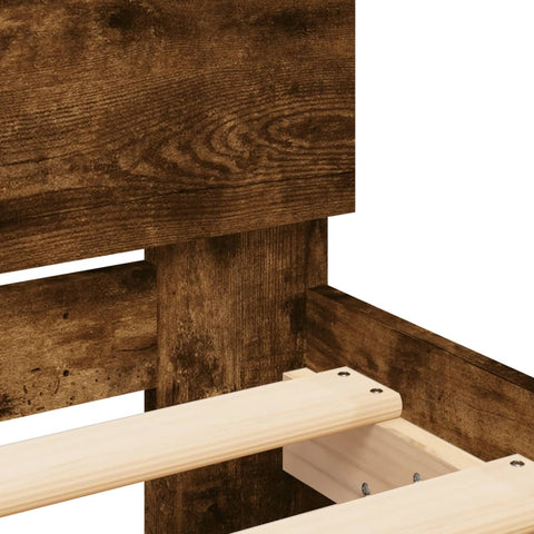 vidaXL Bed Frame without Mattress Smoked Oak 135x190 cm Double