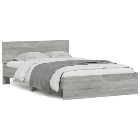 vidaXL Bed Frame without Mattress Grey Sonoma 135x190 cm Double