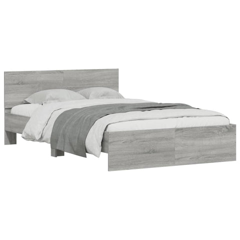 vidaXL Bed Frame without Mattress Grey Sonoma 135x190 cm Double