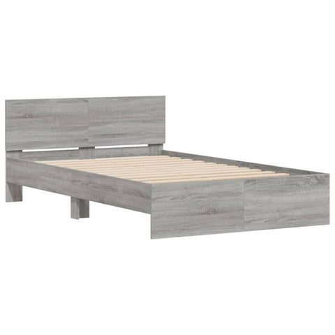 vidaXL Bed Frame without Mattress Grey Sonoma 135x190 cm Double