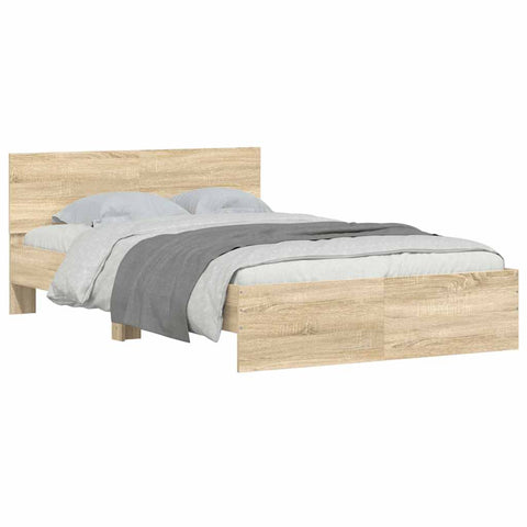 vidaXL Bed Frame without Mattress Sonoma Oak 120x190 cm Small Double