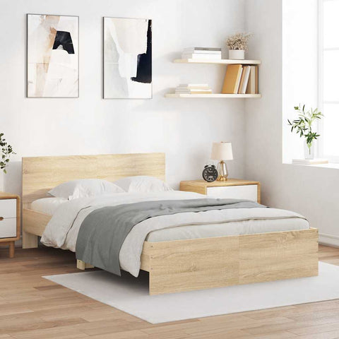 vidaXL Bed Frame without Mattress Sonoma Oak 120x190 cm Small Double