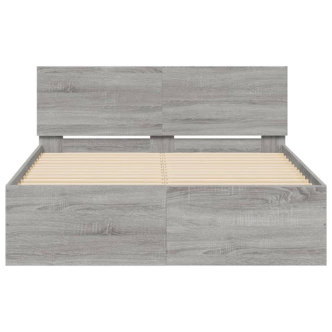 vidaXL Bed Frame without Mattress Grey Sonoma 120x190 cm Small Double
