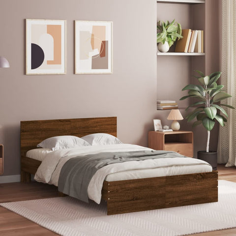 vidaXL Bed Frame without Mattress Brown Oak 120x190 cm Small Double