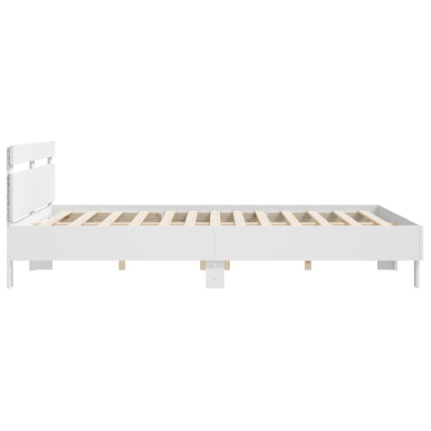 vidaXL Bed Frame with LED without Mattress White 200x200 cm