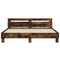 vidaXL Bed Frame with LED without Mattress Smoked Oak 200x200 cm