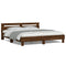 vidaXL Bed Frame with LED without Mattress Brown Oak 200x200 cm