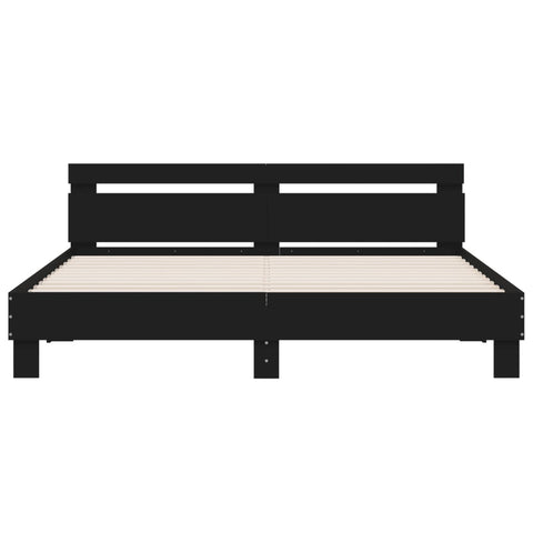 vidaXL Bed Frame with LED without Mattress Black 180x200 cm Super King