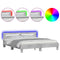 vidaXL Bed Frame with LED without Mattress Concrete Grey 180x200 cm Super King