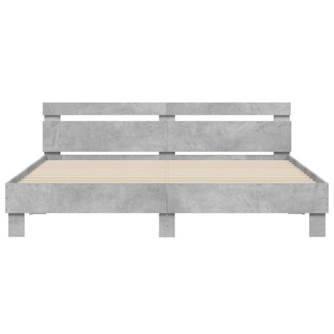 vidaXL Bed Frame with LED without Mattress Concrete Grey 180x200 cm Super King