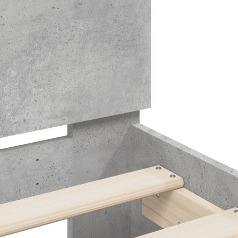vidaXL Bed Frame with LED without Mattress Concrete Grey 180x200 cm Super King