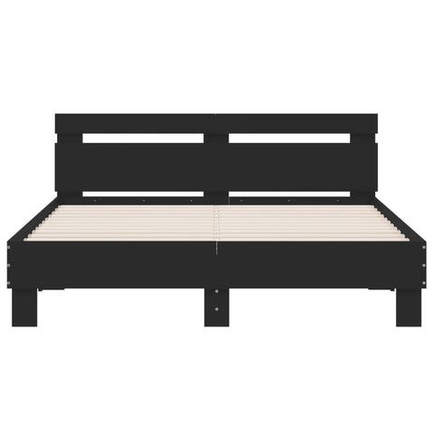 vidaXL Bed Frame with LED without Mattress Black 150x200 cm King Size