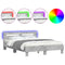 vidaXL Bed Frame with LED without Mattress Concrete Grey 150x200 cm King Size