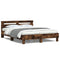 vidaXL Bed Frame with LED without Mattress Smoked Oak 150x200 cm King Size