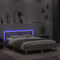 vidaXL Bed Frame with LED without Mattress Grey Sonoma 150x200 cm King Size