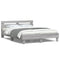 vidaXL Bed Frame with LED without Mattress Grey Sonoma 150x200 cm King Size