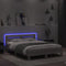 vidaXL Bed Frame with LED without Mattress Grey Sonoma 140x200 cm