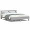 vidaXL Bed Frame with LED without Mattress Grey Sonoma 140x200 cm