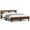vidaXL Bed Frame with LED without Mattress Brown Oak 140x200 cm