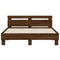vidaXL Bed Frame with LED without Mattress Brown Oak 140x200 cm