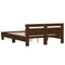 vidaXL Bed Frame with LED without Mattress Brown Oak 140x200 cm