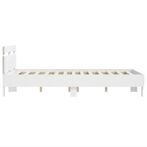 vidaXL Bed Frame with LED without Mattress White 120x200 cm