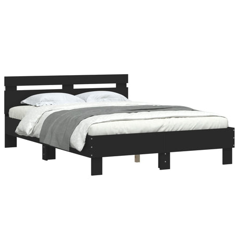vidaXL Bed Frame with LED without Mattress Black 120x200 cm