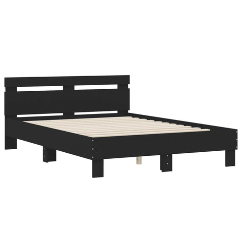 vidaXL Bed Frame with LED without Mattress Black 120x200 cm