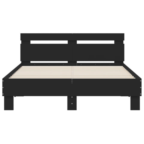 vidaXL Bed Frame with LED without Mattress Black 120x200 cm