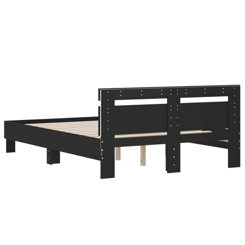 vidaXL Bed Frame with LED without Mattress Black 120x200 cm