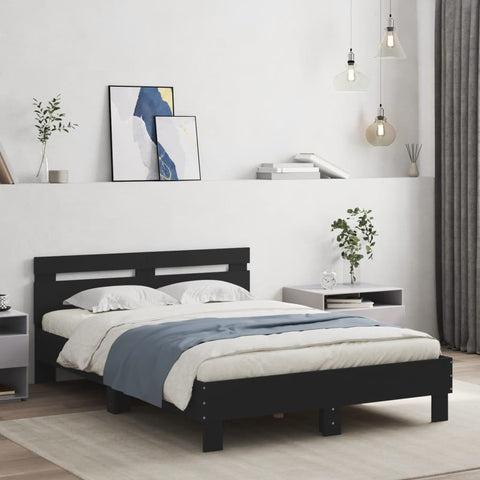 vidaXL Bed Frame with LED without Mattress Black 120x200 cm