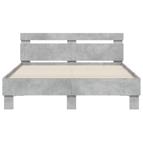 vidaXL Bed Frame with LED without Mattress Concrete Grey 120x200 cm