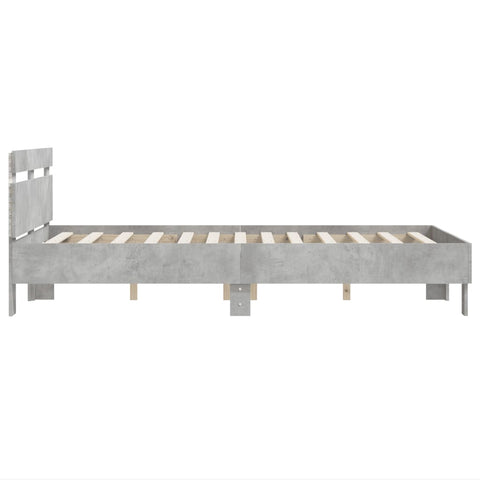 vidaXL Bed Frame with LED without Mattress Concrete Grey 120x200 cm