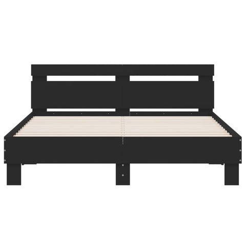 vidaXL Bed Frame with LED without Mattress Black 140x190 cm