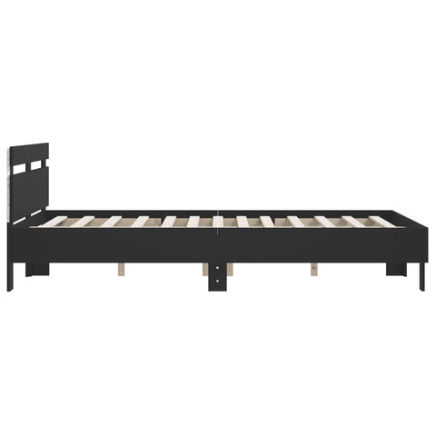 vidaXL Bed Frame with LED without Mattress Black 140x190 cm
